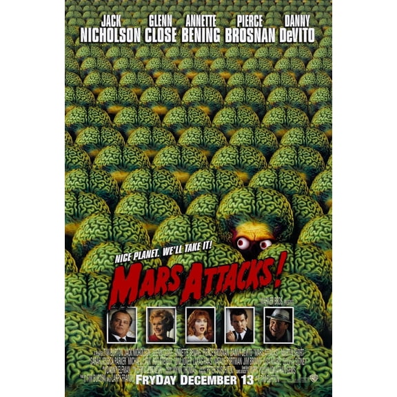 Bad Dog Posters Mars Attacks Movie Poster Reprint 11inx17in Multi-Color Square Adults
