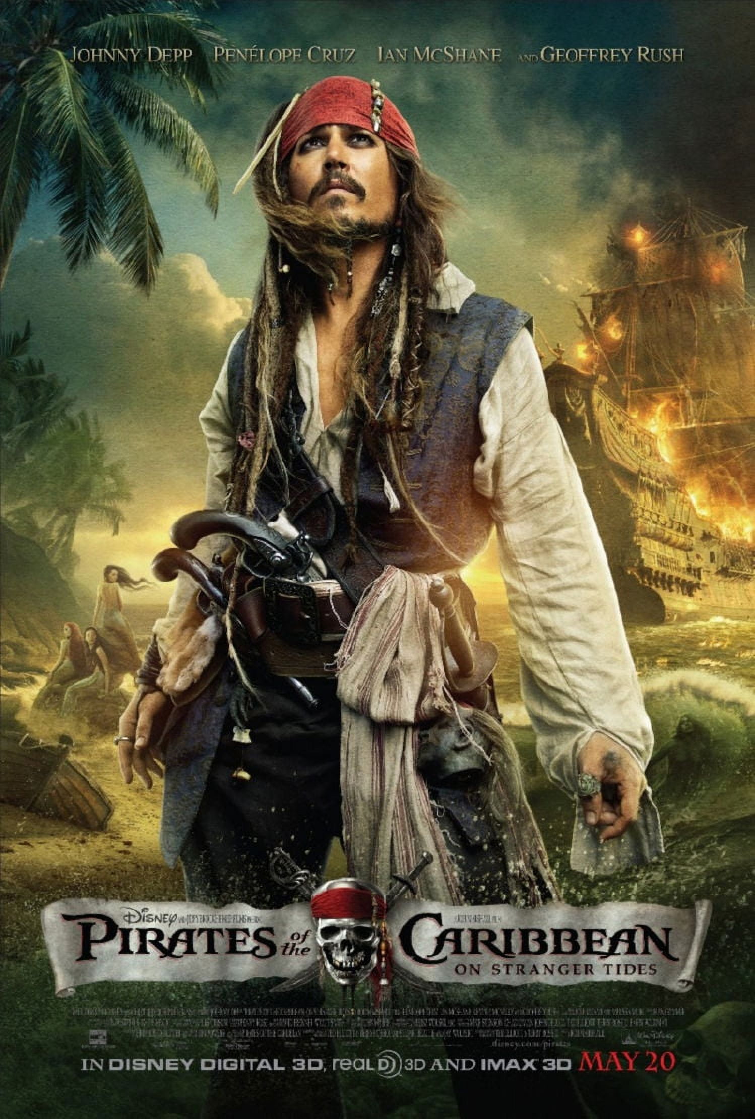 Bad Dog Posters Pirates On Stranger Tides Mini Poster 11inx17in Capt. Jack Sparrow 11x17 poster