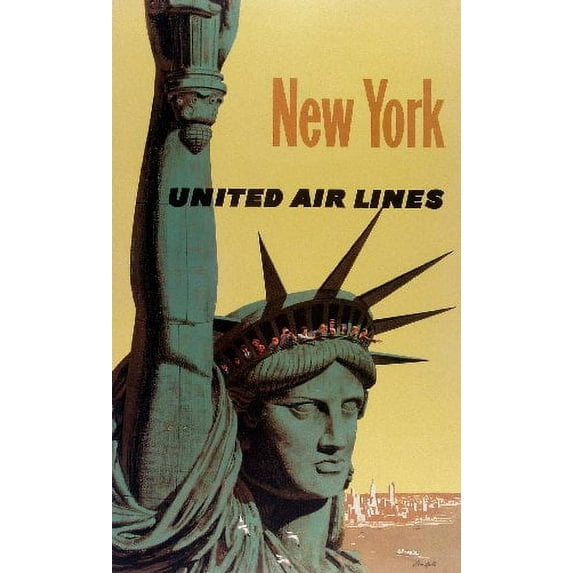 Bad Dog Posters Travel Agency Art New York United Air Lines 11inx17in Mini Art Poster 11x17 poster