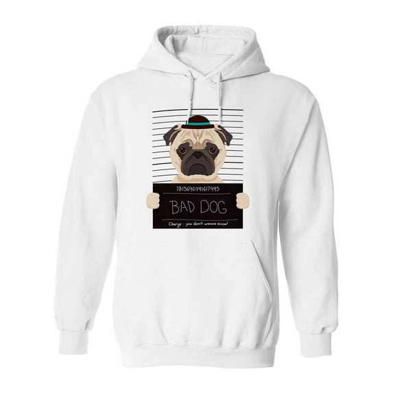 Bad Dog Pug Hoodie Women -SPIdeals Designs, Female 3X-Large