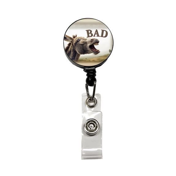Bad Donkey Funny Retractable Reel ID Badge Key Card Name Tag Holder with Clip