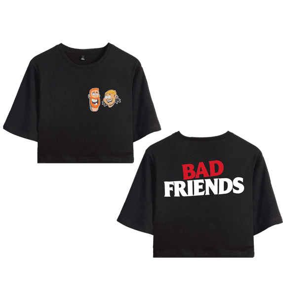 Bad Friends Merch Bad Friends Classic Crop Top T-shirt Shorts Suits Girls Women Short Sleeve Tee