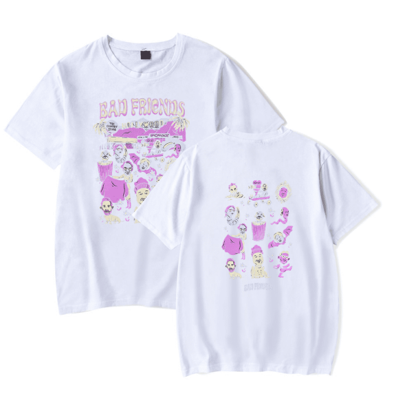 Bad Friends Merch Bad Friends World T-shirt t shirt Unisex Short Sleeve Tee Crewneck Streetwear Top