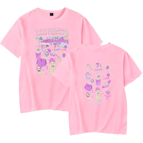 Bad Friends Merch Bad Friends World T-shirt t shirt Unisex Short Sleeve Tee Crewneck Streetwear Top