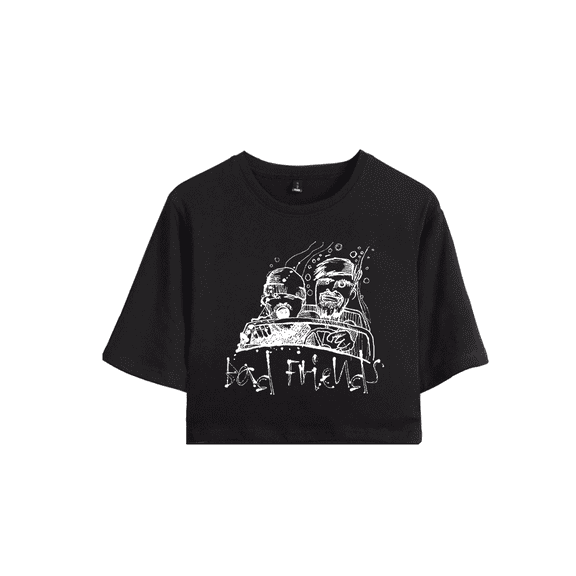 Bad Friends Merch Fear & Loathing Crop Top T-shirt Shorts Suits Girls Women Short Sleeve Tee