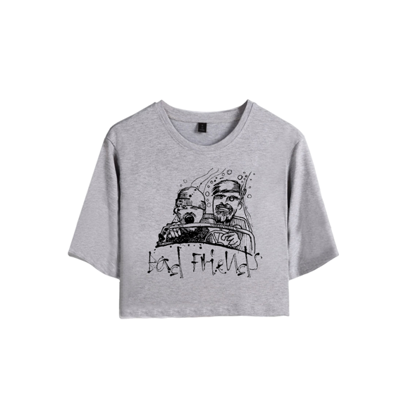 Bad Friends Merch Fear & Loathing Crop Top T-shirt Shorts Suits Girls Women Short Sleeve Tee
