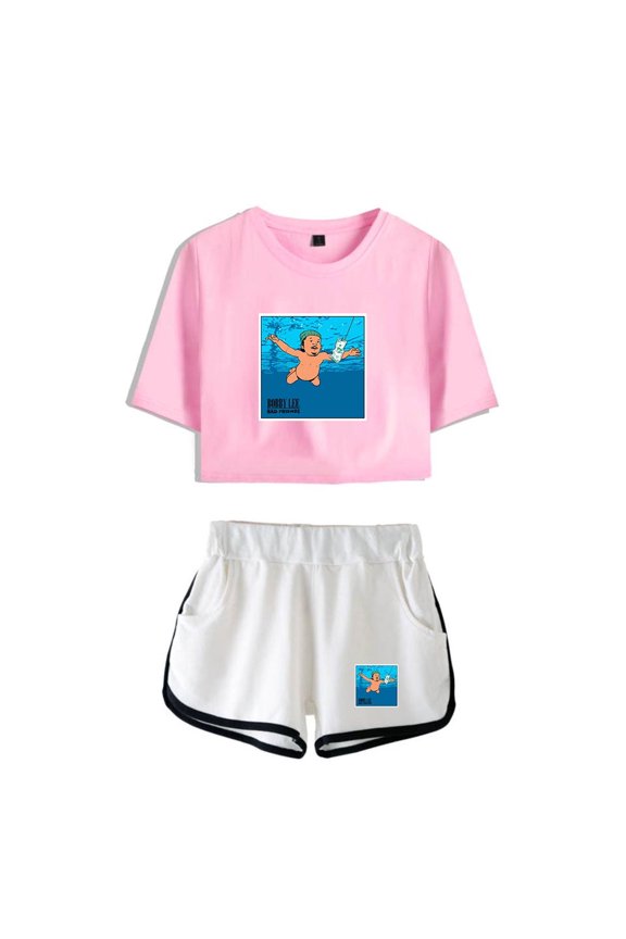 Bad Friends Merch Nevermind Crop Top T-shirt Suits T Shirt Women Girls Short Sleeve Tees