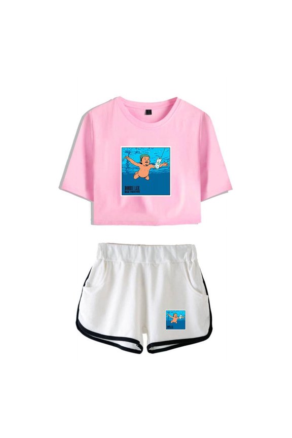 Bad Friends Merch Nevermind Crop Top T-shirt Suits T Shirt Women Girls Short Sleeve Tees