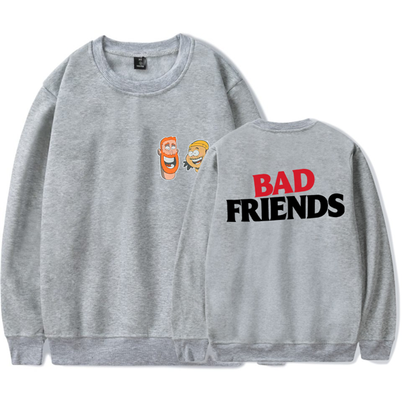 Bad Friends Merch Sweatshirt Bad Friends Classic Crewneck Unisex Long Sleeve Hoodie Streetwear Pullover Top