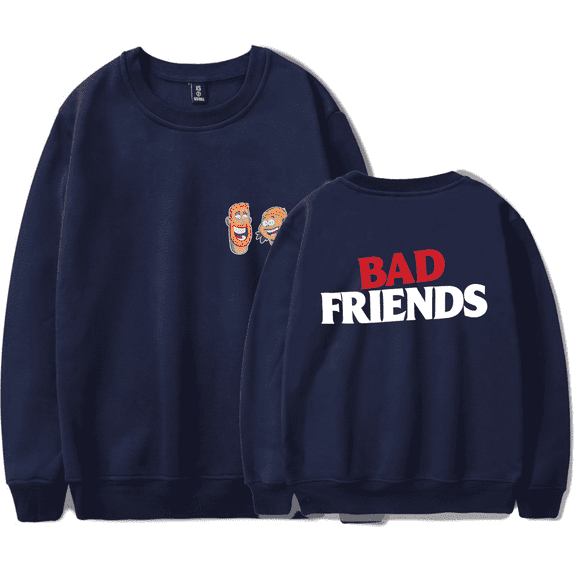 Bad Friends Merch Sweatshirt Bad Friends Classic Crewneck Unisex Long Sleeve Hoodie Streetwear Pullover Top