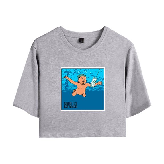 Bad Friends Nevermind Merch Crop Top T-shirt Baby Shorts Suits Girls Women Short Sleeve Tee