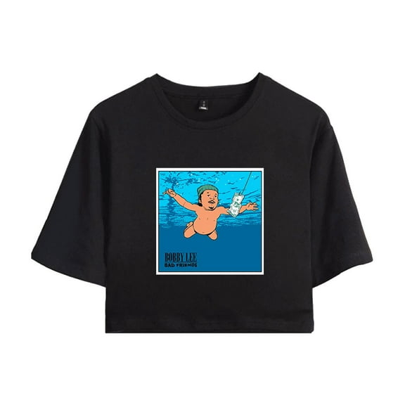 Bad Friends Nevermind Merch Crop Top T-shirt Baby Shorts Suits Girls Women Short Sleeve Tee