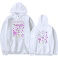 thumbnail image 1 of Bad Friends World Merch Hoodie - Unisex Long Sleeve, Trendy Streetwear Pullover Top,L,White, 1 of 5