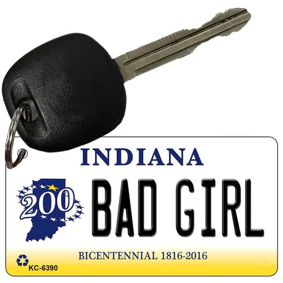 Bad Girl Indiana State License Plate Tag Novelty Key Chain KC-6390 3" x 1.5" Key Chain (KC)