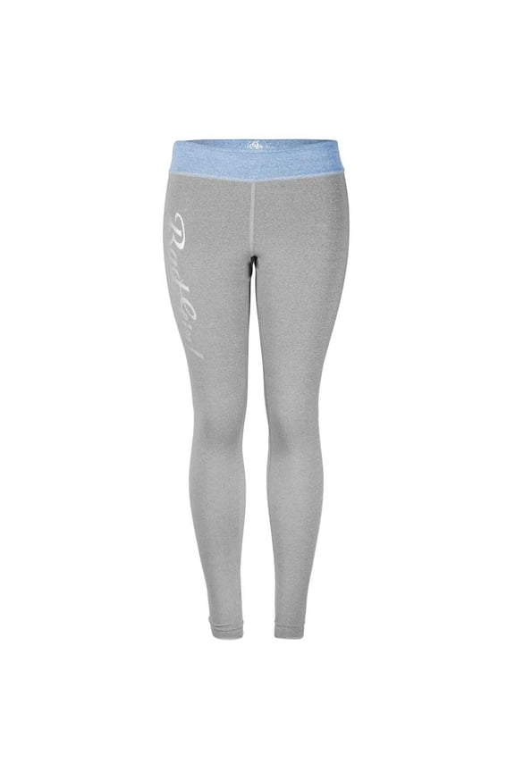 Logo Long Fitness Tights - Large - Charcoal Marl/Blue Marl