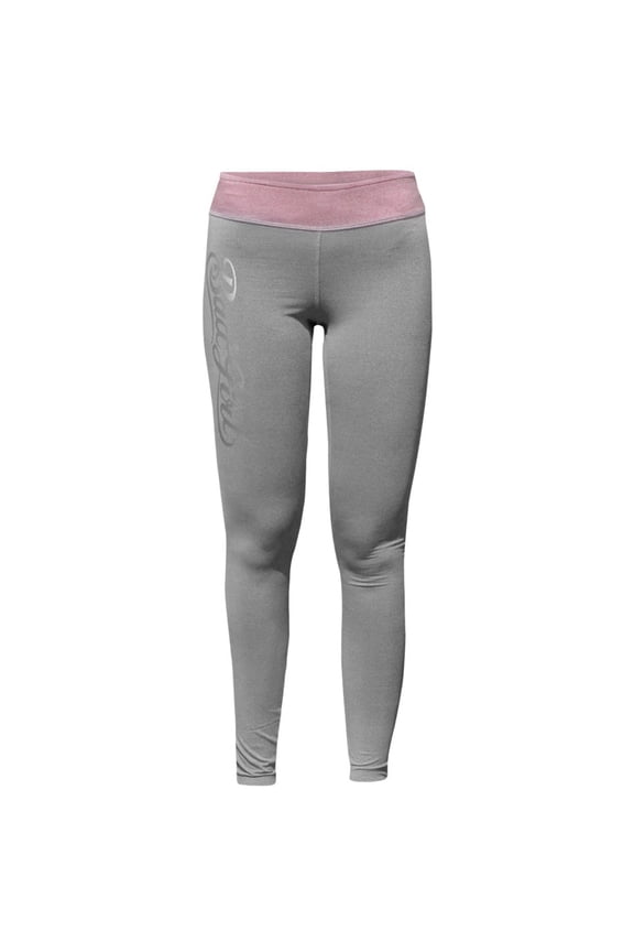 Logo Long Fitness Tights - Medium - Charcoal Marl/Pink Marl