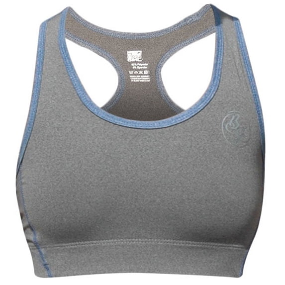 Bad Girl Racerback Sports Bra - Large - Charcoal Marl/Blue Marl