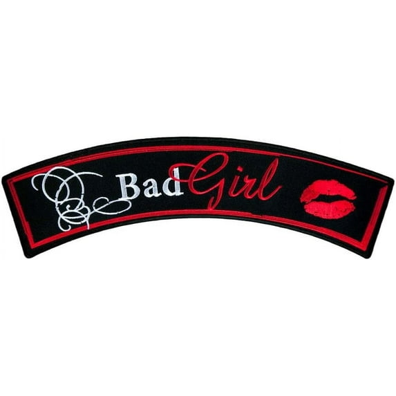 Bad Girl Red Lips Rocker Patch, Ladies Rocker Patches