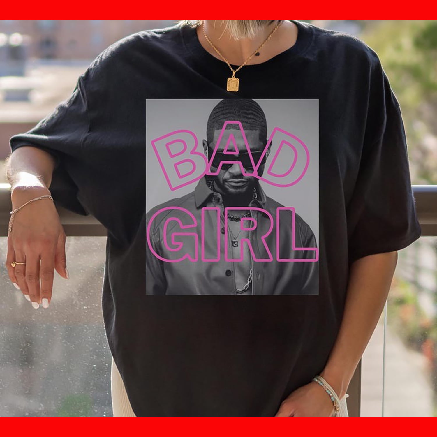 Bad Girl Tshirt Tour Merchandise Past Present Future Tour Tshirt, Usher