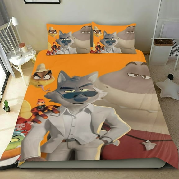 The Bad Guys Themed Bed Sheet Set Three Piece Set 36x75 In ches Comfortable And Skin Friendly Unique Design Creating A Star Studded Night Home Decor Gifts For Family Friends fans