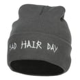 thumbnail image 1 of Bad Hair Day Embroidered Long Beanie - Dk Grey OSFM, 1 of 5