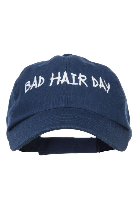 Bad Hair Day Embroidered Low Profile Cap - Navy OSFM