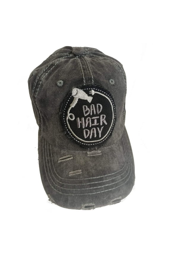 Bad Hair Day Pigment Vintage Cotton Baseball Hat Cap (Black)