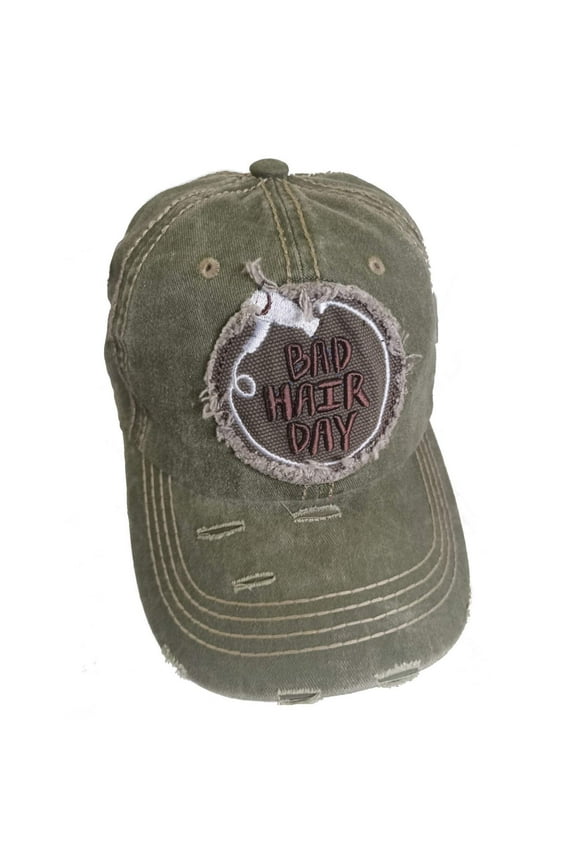 Bad Hair Day Pigment Vintage Cotton Baseball Hat Cap (Green)