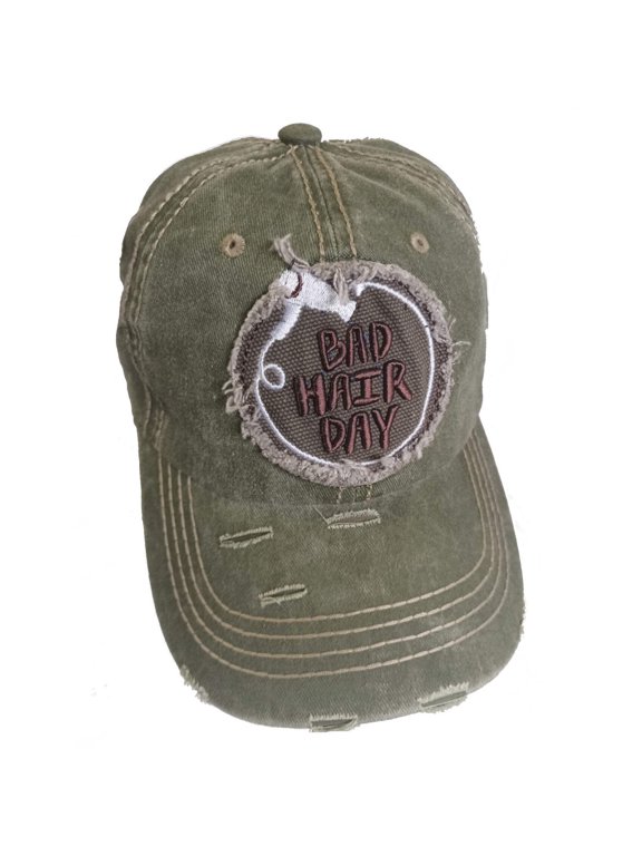 Bad Hair Day Pigment Vintage Cotton Baseball Hat Cap (Green)