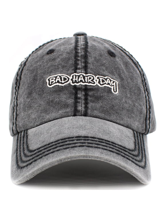 Bad Hair Day Vintage Washed Baseball Cap Hat Mens Womens Unisex