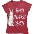 thumbnail image 1 of Bad Hare Day Funny Bunny Rabbit Women's T-Shirt, 1 of 4