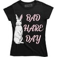 thumbnail image 1 of Bad Hare Day Funny Bunny Rabbit Women's T-Shirt, 1 of 4