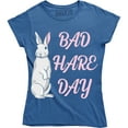 thumbnail image 1 of Bad Hare Day Funny Bunny Rabbit Women's T-Shirt, 1 of 4