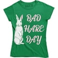 thumbnail image 1 of Bad Hare Day Funny Bunny Rabbit Women's T-Shirt, 1 of 4