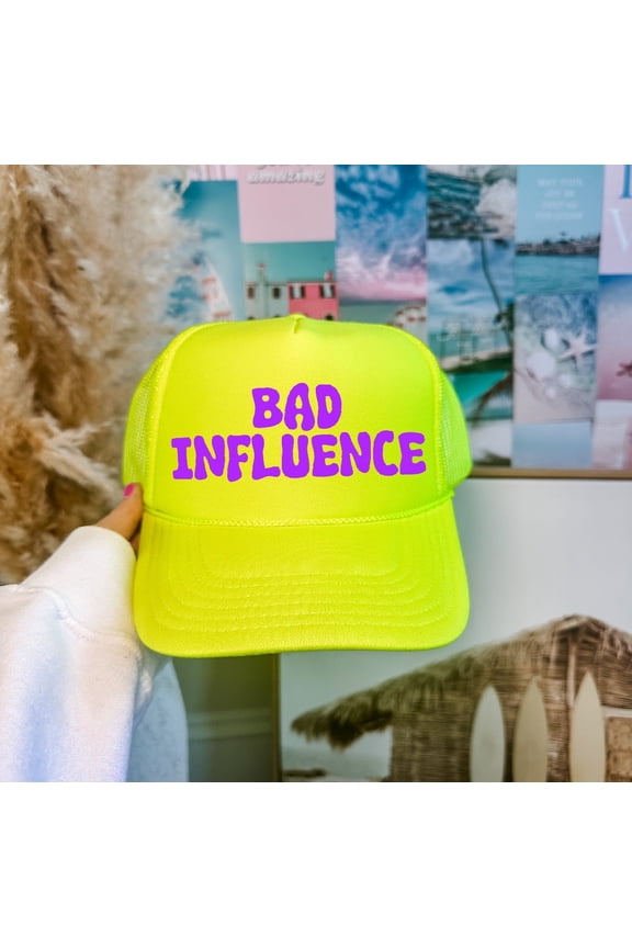 Bad Influence Neon Yellow Trucker Hat
