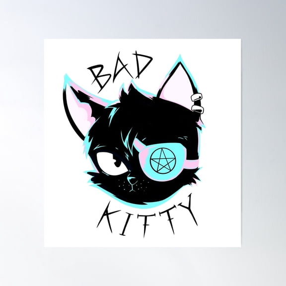 Bad Kitty Poster Wall Art, Modern Wall Decor For Living Room Bedroom, 12x18 UNFRAMED
