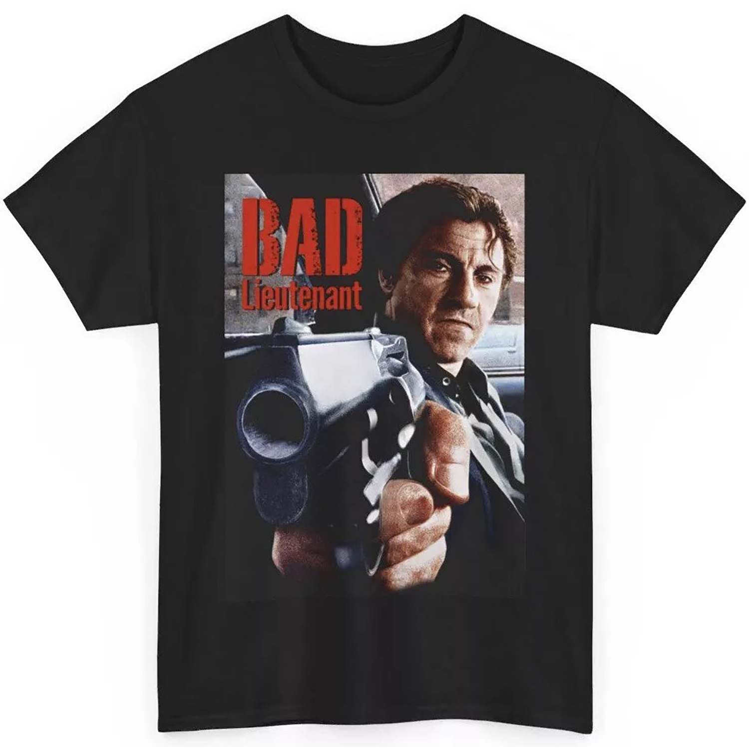 T-shirt Vintage Bad Lieutenant Années 90 - Hanes XL Noir - Film Harvey Keitel