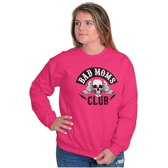 Bad Moms Club Funny Mothers Day Skull Women Plus Size Sweatshirt Brisco Brands 4X
