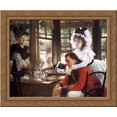 thumbnail image 1 of Bad News 23x20 Gold Ornate Wood Framed Canvas Art by Tissot, James Jacques Joseph, 1 of 2