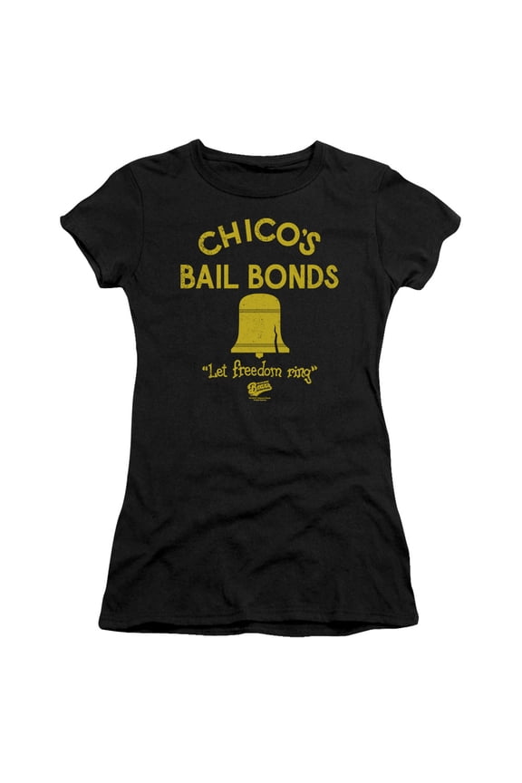 Bad News Bears - Chicos Bail Bonds - Juniors Teen Girls Cap Sleeve Shirt - Small