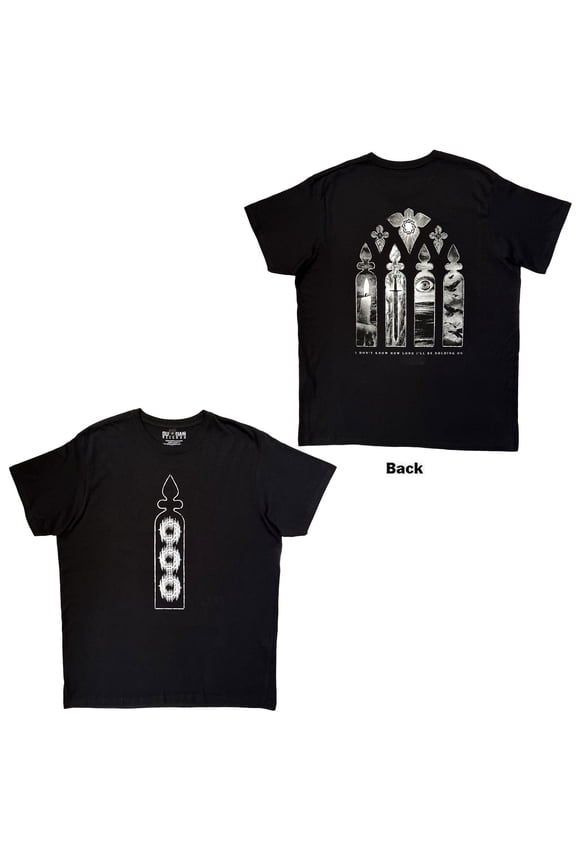 Bad Omens Unisex Premium Carbon T-Shirt: Stained Glass (Black) (Back Print)