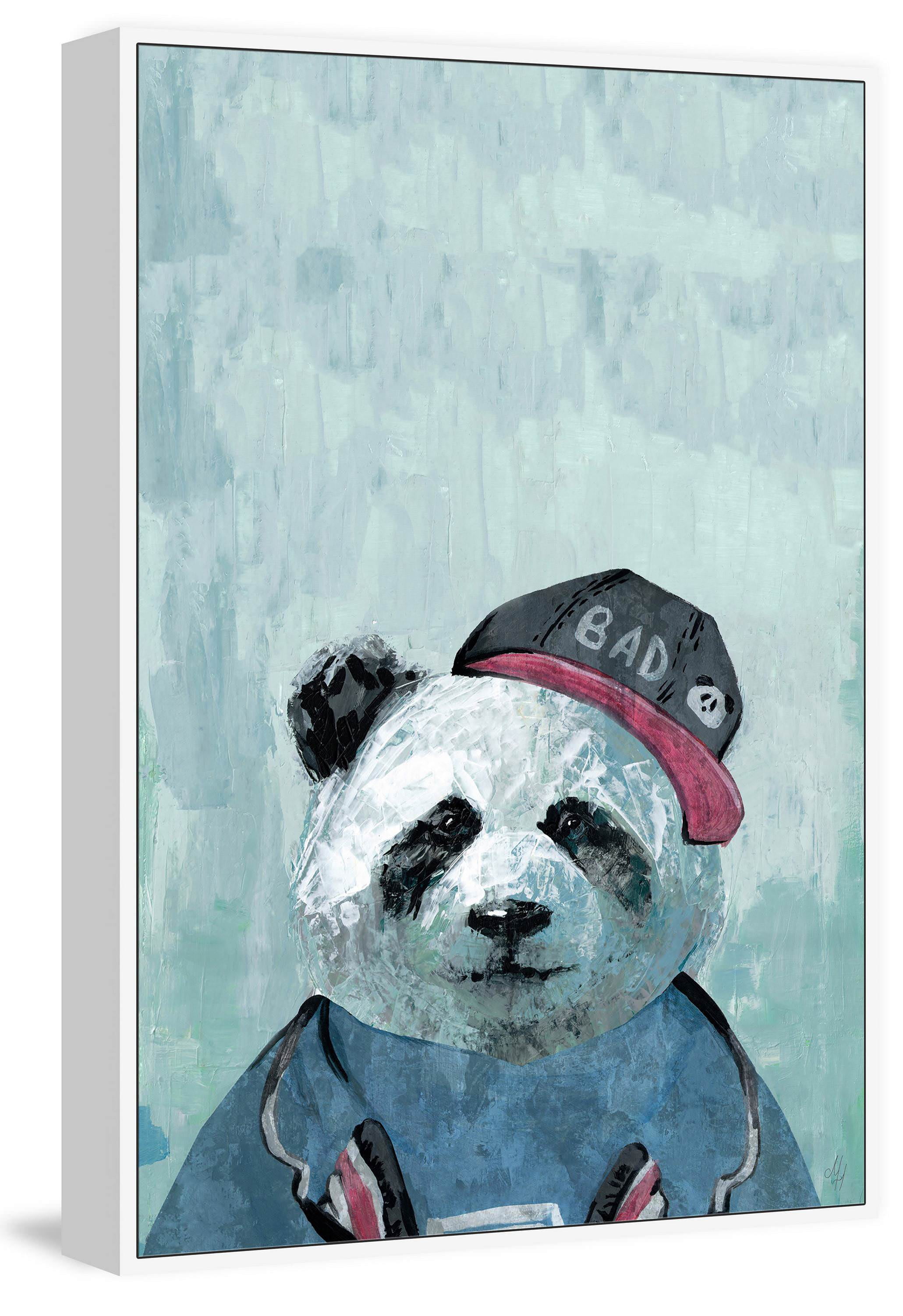 Bad Panda Floater Framed Painting Print on Canvas