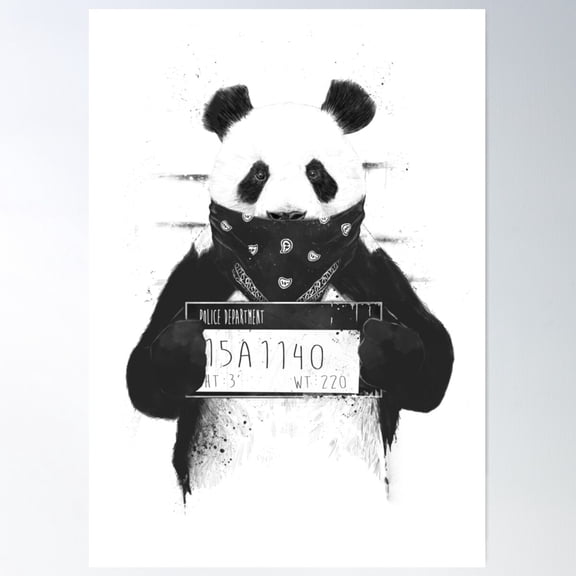 Bad Panda Poster Wall Art, Modern Wall Decor For Living Room Bedroom, 12x18 UNFRAMED