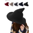thumbnail image 1 of BadPiggies Halloween Wool Witch Hat Costume Accessory Sheep Wool Witch Hat Cosplay Party (Black), 1 of 6