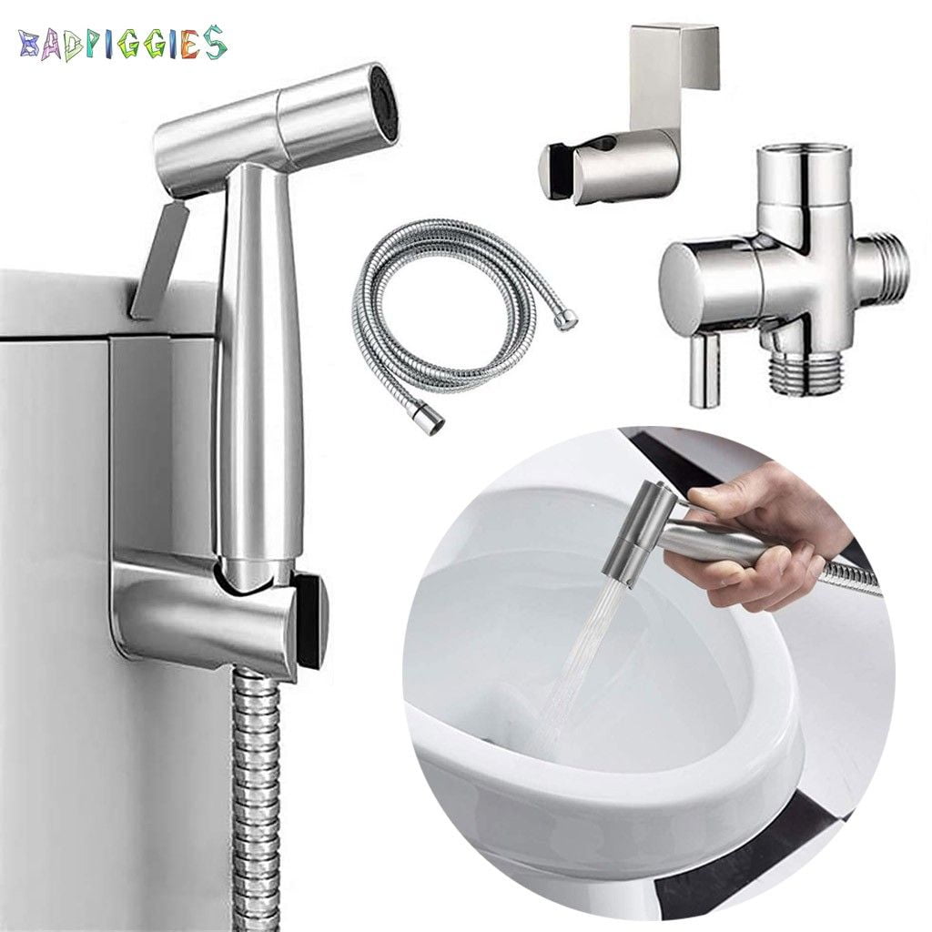 Bad Piggies Stainless Steel Hand Held Toilet Bidet Sprayer Shower Sprayer for Bathroom Self Cleaning