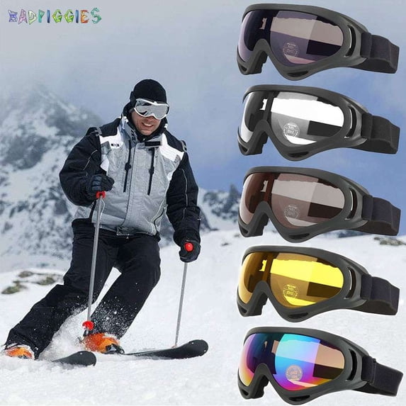 Bad Piggies Tan and Black Skiing and Snowboarding Sport Goggles