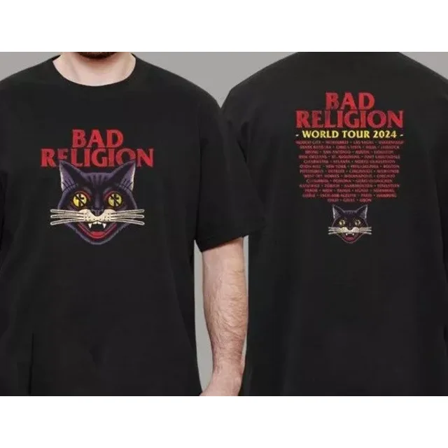 Bad Religion America Tour 2024 Buster Cat Tee Shirt, Rock Band Concert