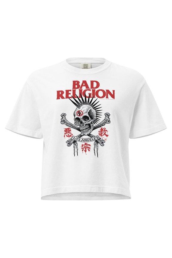 Bad Religion City of Angels Mineral Wash Womens Crop Top
