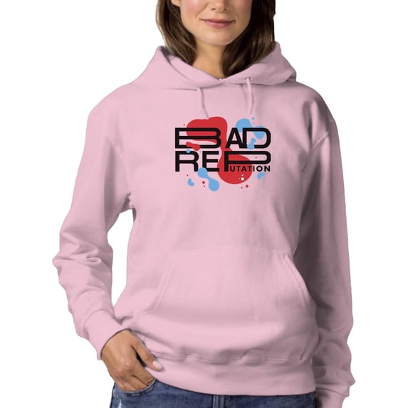 Bad Reputation Slogan Hoodie Women -Image by Shutterstock, Female Medium