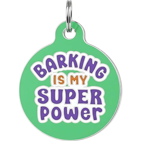 Bad Tags Dog and Cat Tags in 25+ Designs and 2 Sizes - Funny Cute Personalized Pet Tags (Barking Is My Superpower, Small (1 inch))